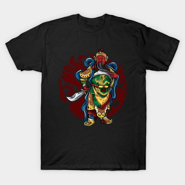 Guan Yu Chinese Warrior T-Shirt by RadStar